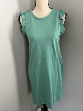 Women’s Small Sonoma Light Green Ruffle Sleeveless Knit Dress